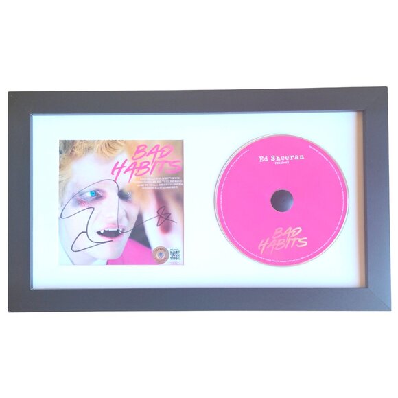 Ed Sheeran Signed Bad Habits Compact Disc Framed Beckett Shivers Autograph Album - Picture 1 of 6